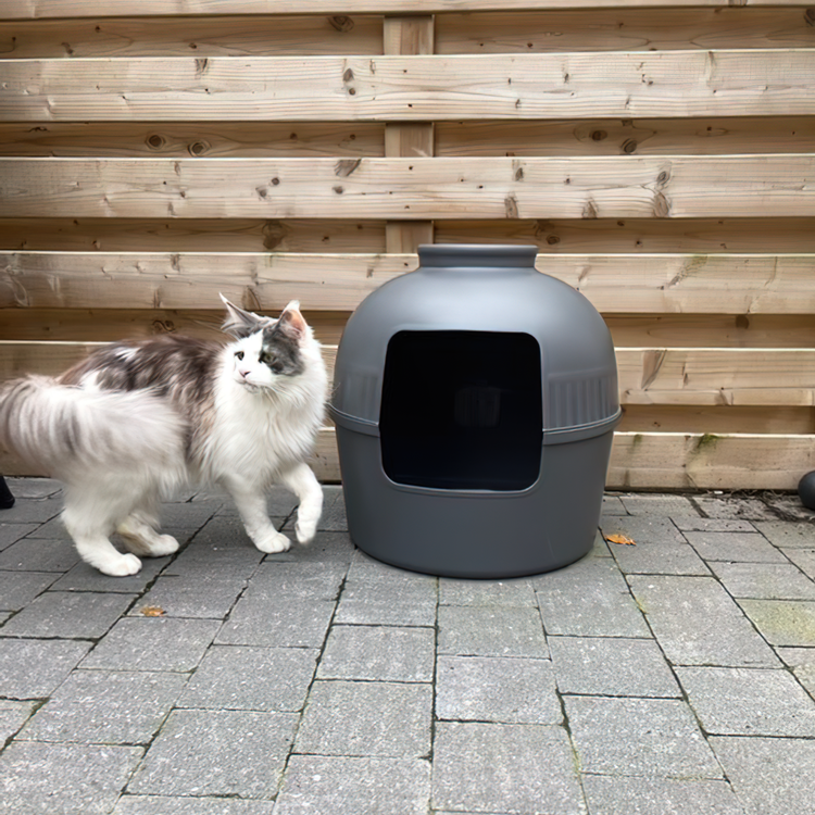 Kattenbak Flower XXL, verborgen kattentoilet (Antraciet)