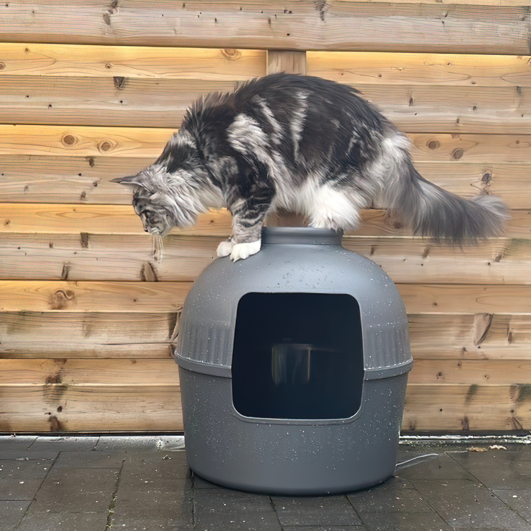 Kattenbak Flower XXL, verborgen kattentoilet (Antraciet)