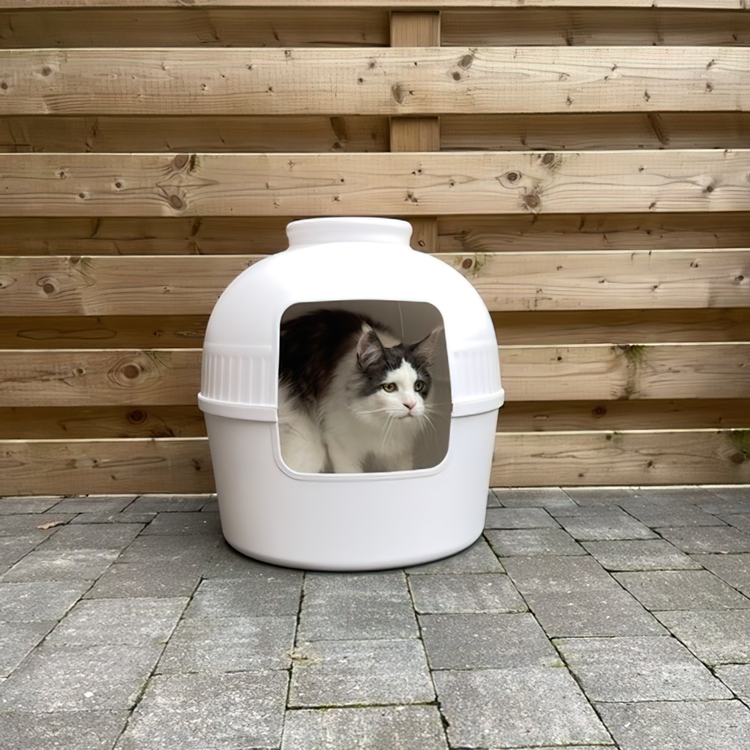 Kattenbak Flower XXL, verborgen kattentoilet (Wit)