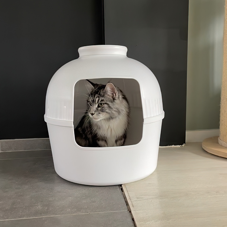 Kattenbak Flower XXL, verborgen kattentoilet (Wit)