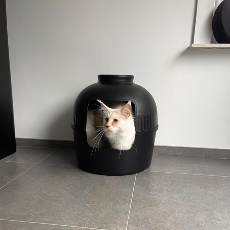 Kattenbak Flower XXL, verborgen kattentoilet (Blackline)