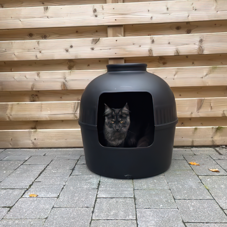 Kattenbak Flower XXL, verborgen kattentoilet (Blackline)