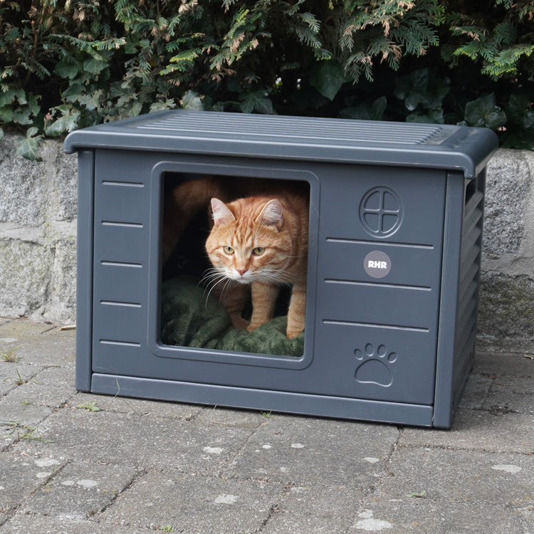 Kattenhuis Villa de Luxe voor binnen en buiten (Donkergrijs)