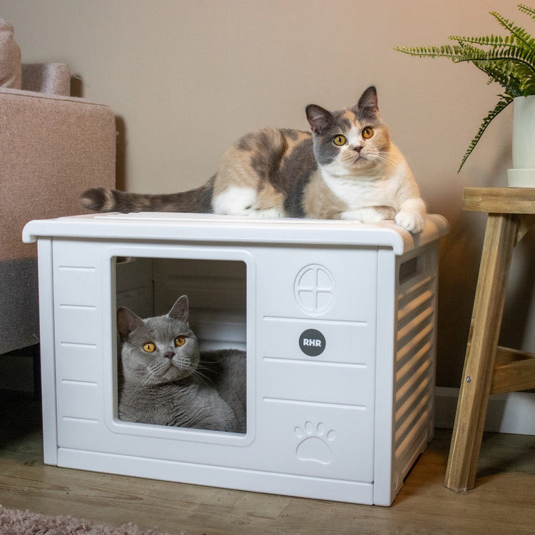 Kattenhuis Villa de Luxe voor binnen en buiten (Wit)