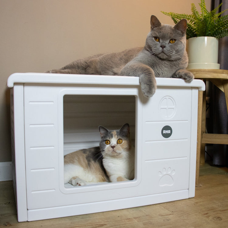 Kattenhuis Villa de Luxe voor binnen en buiten (Wit)