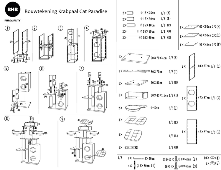 Krabpaal Cat Paradise Blackline (Lichtgrijs)