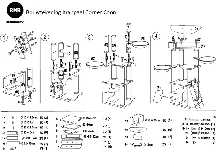 Krabpaal Corner Coon Blackline (Donkergrijs)