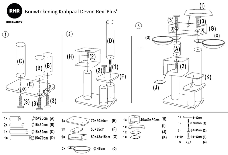 Krabpaal Devon Rex Plus (Lichtgrijs)