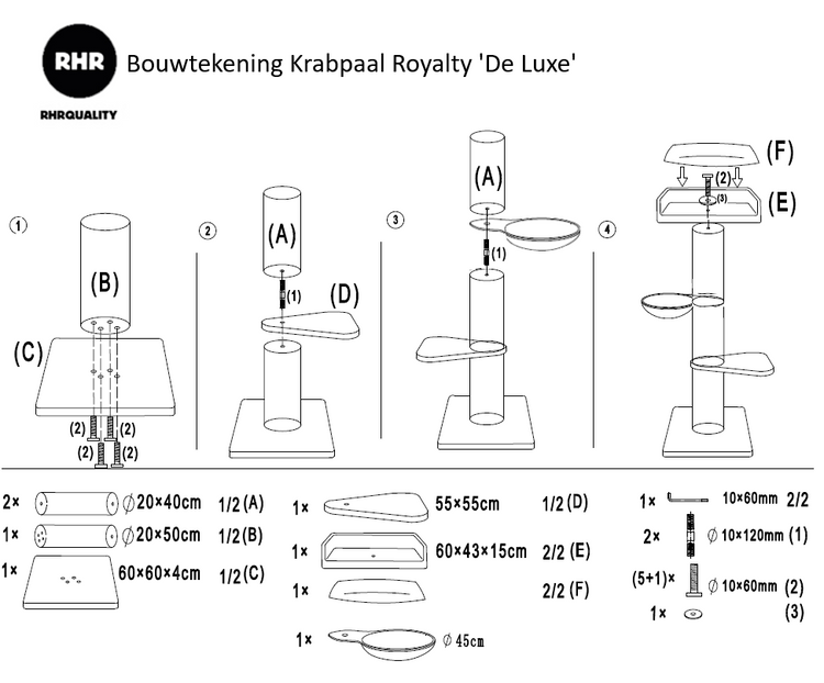 Krabpaal Royalty Blackline de Luxe (Lichtgrijs)